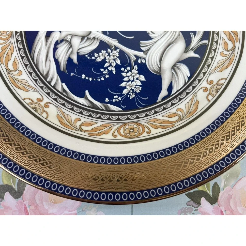 Fine Italian Design China plate, angels gold and blue design, so elegant plate! - Picture 12 of 13